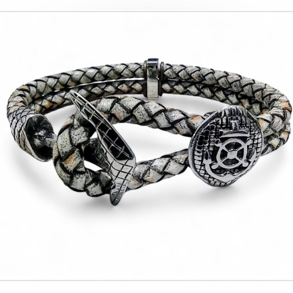 Leather Bracelet Men's leather bracelet, Nautical Bracelet, Genuine Leather